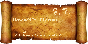 Hrncsár Tirzusz névjegykártya